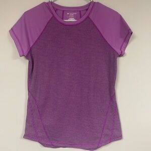 Tek Gear  Dry Tek Purple pin stripe Short Sleeve  T-shirt Activewear, M